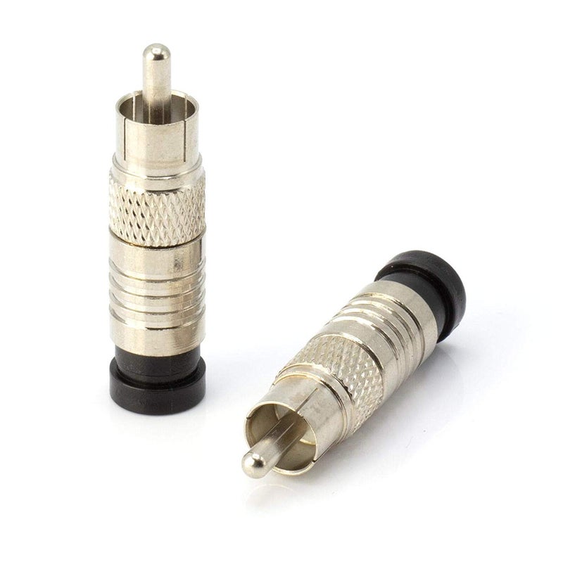THE CIMPLE CO RCA Compression Connectors - Pack of 25 - RG-6 Coaxial Cable - Universal Male Connectors for RCA, Subwoofer, Composite, Component and Similar Cables - Image 1